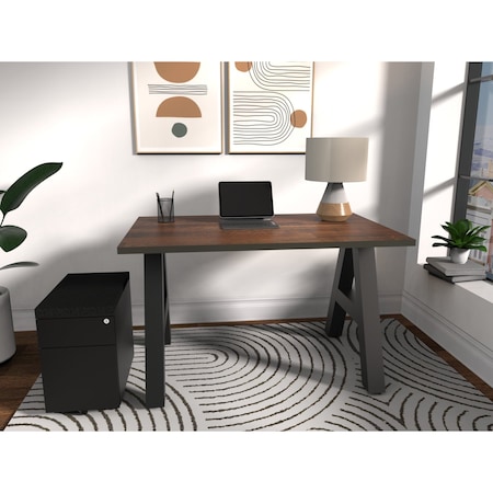 We'Re It A-Frame Writing Desk W/ Storage, 30 in D X 30 in H, 48 in W X Laminate AF4830-PED-7973